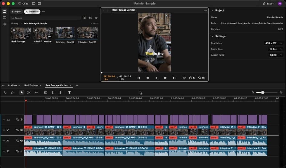 Cut the first video the way you want it